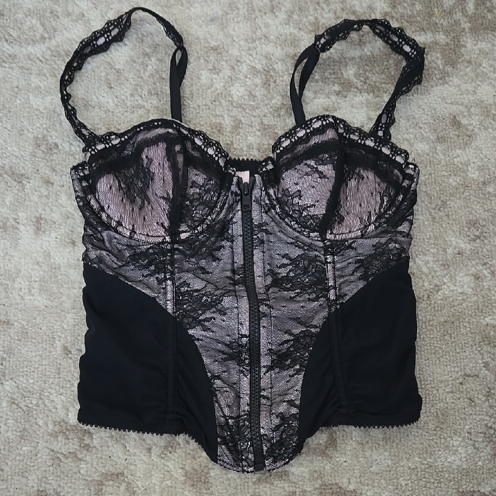 Jezebel Elegant Black Lace Bustier‎ Size Small
